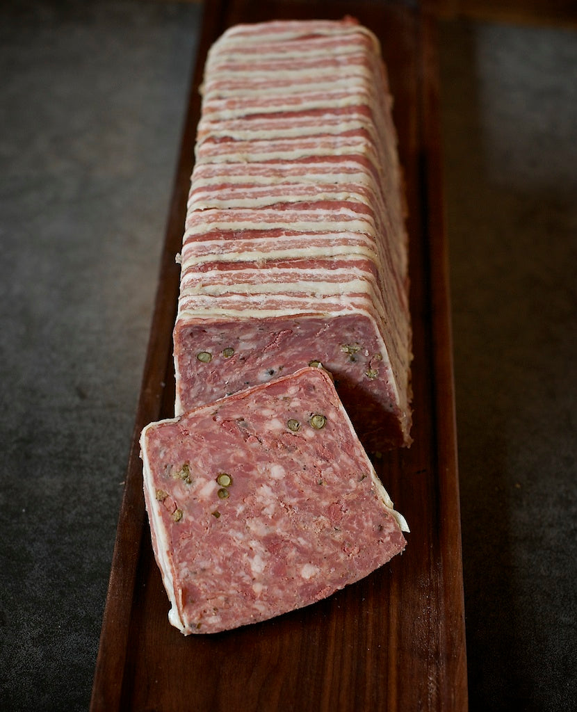 large loaf green peppercorn pate