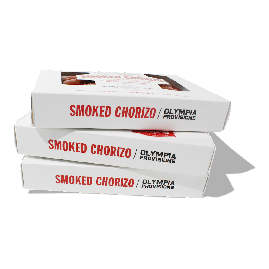 Smoked chorizo retail stacked.